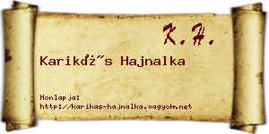 Karikás Hajnalka névjegykártya